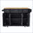 54" Large Kitchen Island with Rubber Wood Drop Leaf and Embossed Texture – Black-129895290