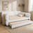 Space-Saving Queen Upholstered Bed With Trundle - USB Charging, Sturdy Frame, No Box Spring-1672724479