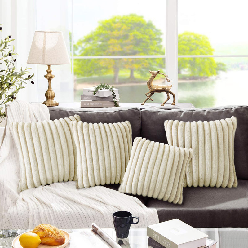 Housses de coussin Deconov, 20 po x 20 po, Blanc, Housse de coussin seulement - sans coussin