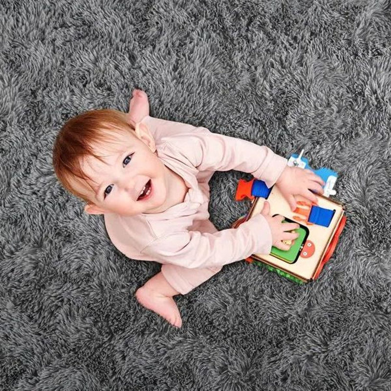 Braeley Solid Colour Shag Area Rug, Rectangle 245cm x 305cm