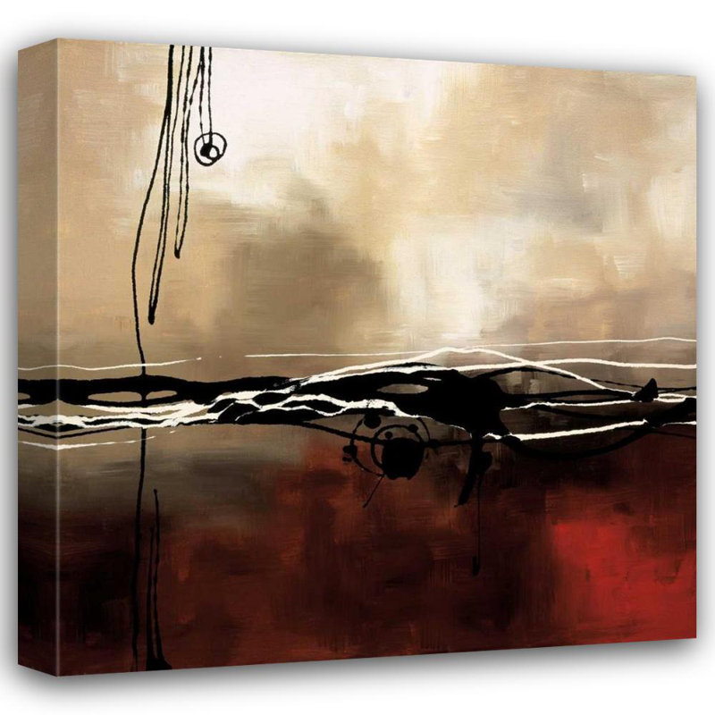 Art sur toile tendu par Brayden Studio® Maitland, Laurie Gallery: Symphony in Red and Khaki I, H 20 po x l 20 po