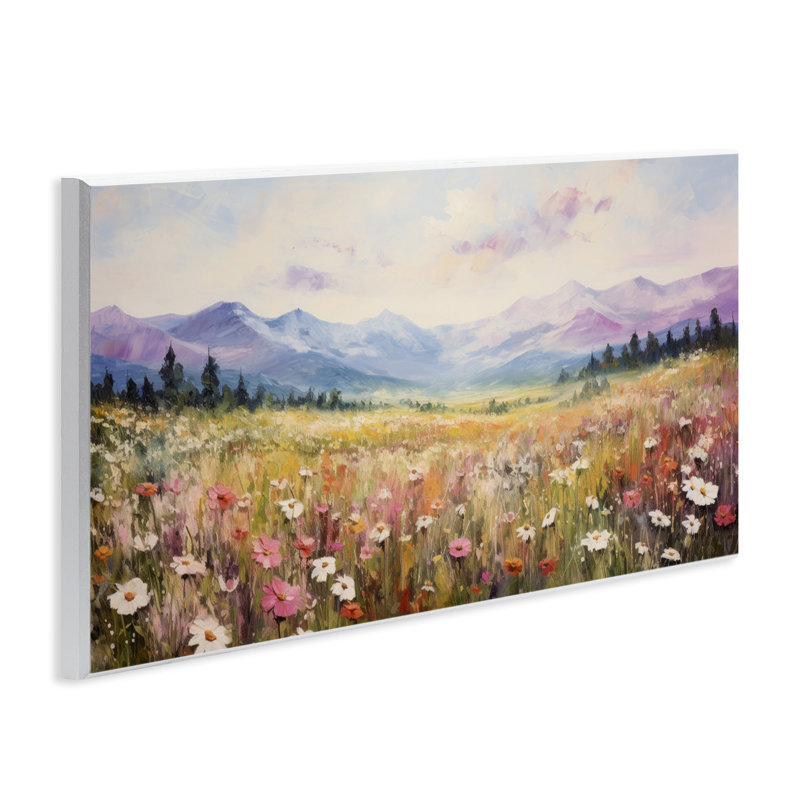 «Mountainous Daisy Meadow», art mural sur bois par Petal Prints Design