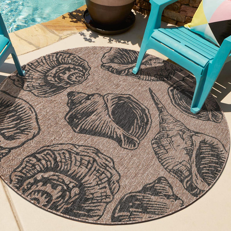 Angelys Indoor/Outdoor Area Rug, Round 6'1"