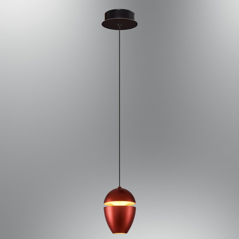 Cassen Elegant Brown Chandelier with Opal Glass Cap, 4.7 in Diameter x 47.2 in Height | Durable Metal Body, 12W LED Socket, 1200 Lm, 3000K Warm Light | Perfect for Living Room, Dining Room & Entryway Decor