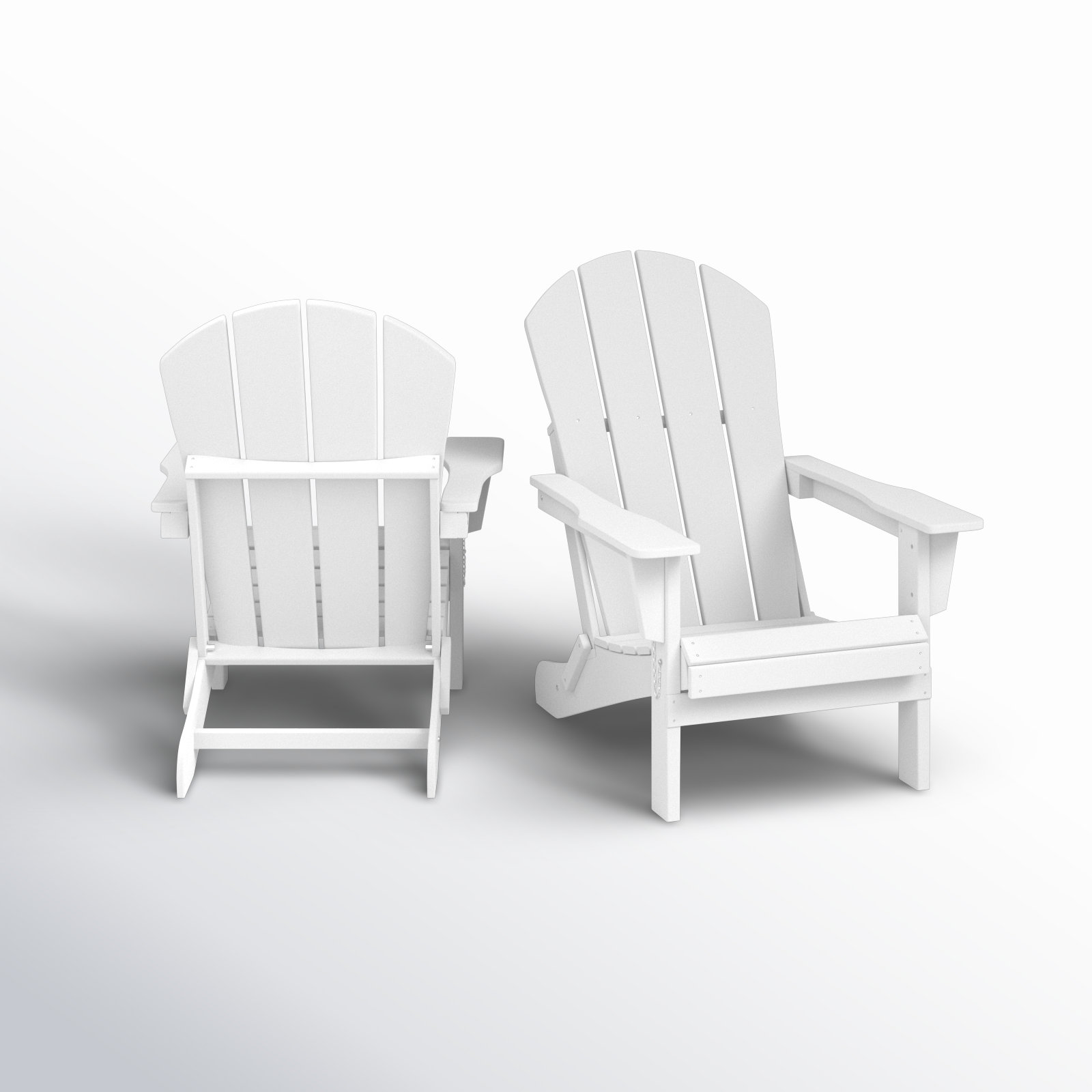Laguna Foldable Outdoor Adirondack Set, White