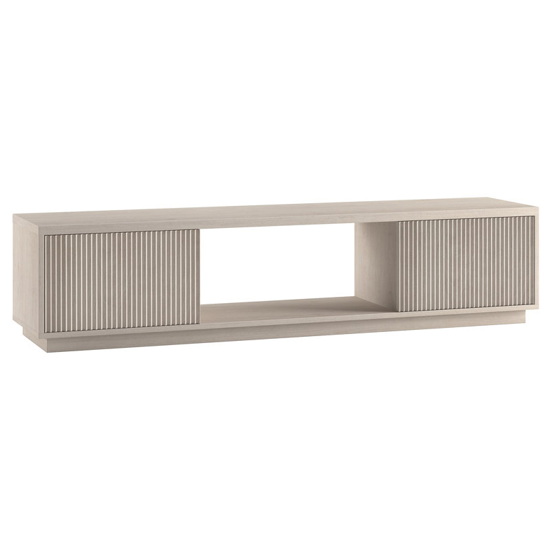 Dorian Rectangular Fluted TV Stand for TV's up to 78" in Alder White, 16" H x 15.75" L x 69.63" W, Alder White