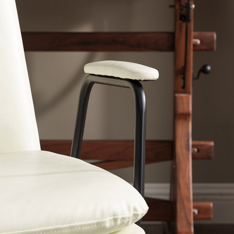 Fauteuil pivotant de 23,3 po de largeur, Similicuir blanc cassé