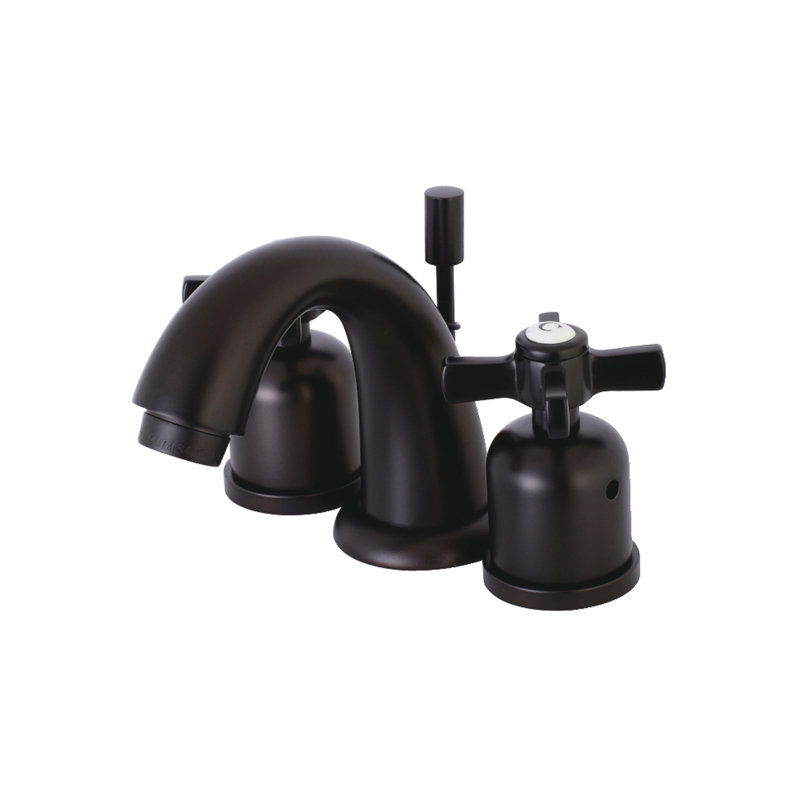 Kingston Brass Millennium Two-Handle 3-Hole Deck Mount Widespread Bathroom Faucet with Retail Pop-Up Drain, Oil Rubbed Bronze
