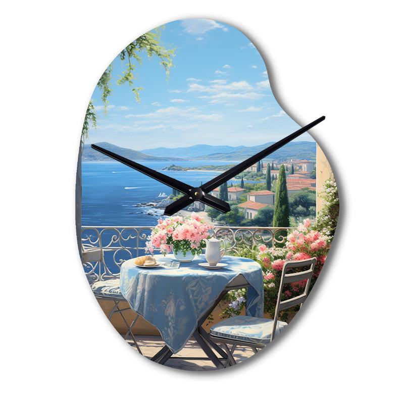 Horloge murale asymétrique en métal français, Petit
