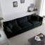 Salon moderne: 5 sièges, chenille noire, structure, tissu respirant, combinaison de la zone 3 et chaises d'appoint, base en bois massif, ultra-confortable