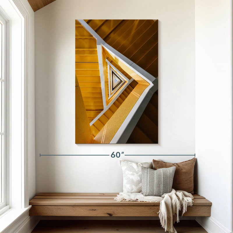 Lilie Yellow Triangular Staircase, 48" H x 32" W