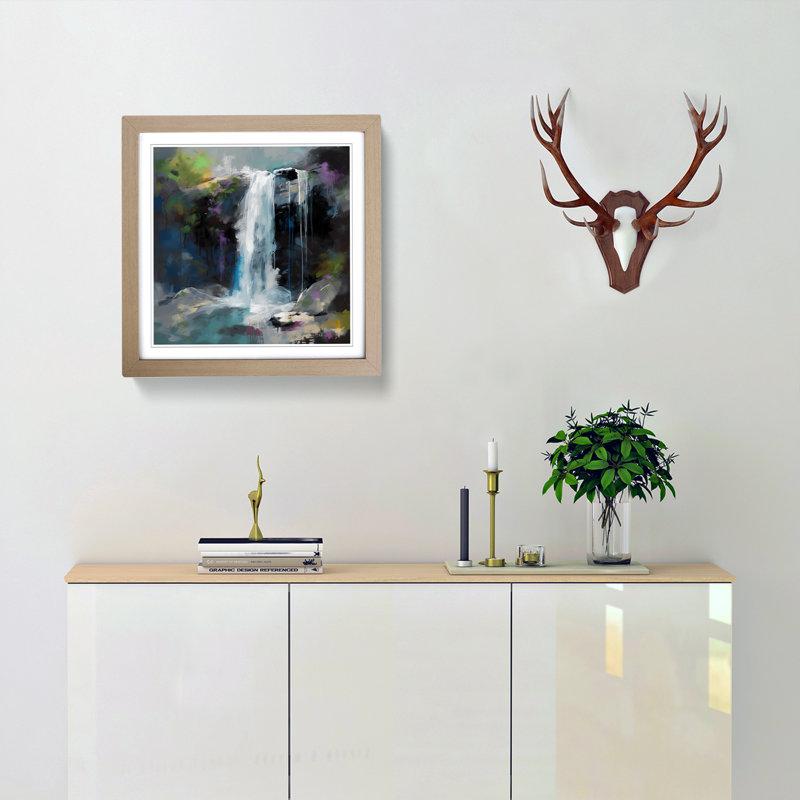 Waterfall No.4 - Framed Print, Oak
