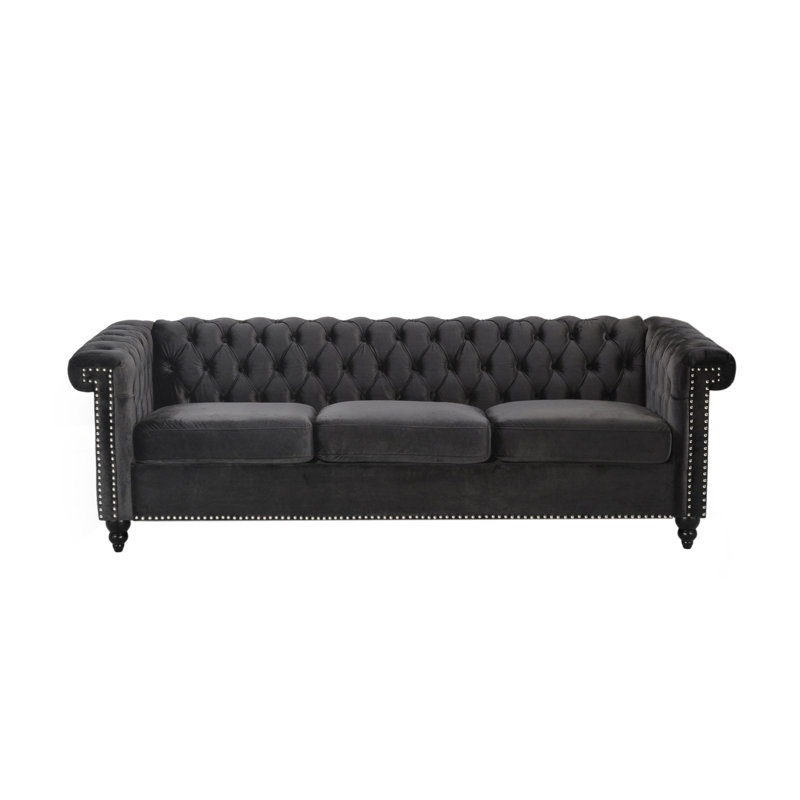 Canapé moderne SOFA 3 SEATER, Velours noir 1