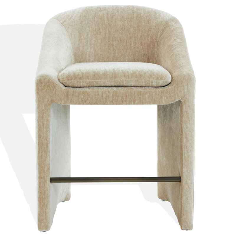 Kagan Chenille Counter Stool, Counter Stool (26.8" Seat Height), Taupe
