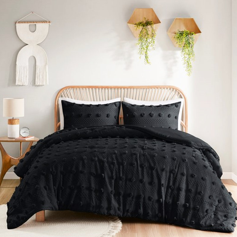Très grand / très grand lit - édredon noir, intérieur en microfibre à nettoyer
