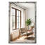 Miroir mural de salle de bain 36 po x 24 po, miroir mural encadré en métal texturé écorce argent antique