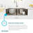 33" L x 18" W Undermount Kitchen Sink with Faucet