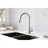Kitchen Faucet With Pull-Down Spray - Brushed Nickel, Stainless Steel, 360 Rotating Nozzle For Hassle- Water Access, Single Handle Temperature And Flow Adjustment, Rust Coating Pull Down User- Flow,-1844560483