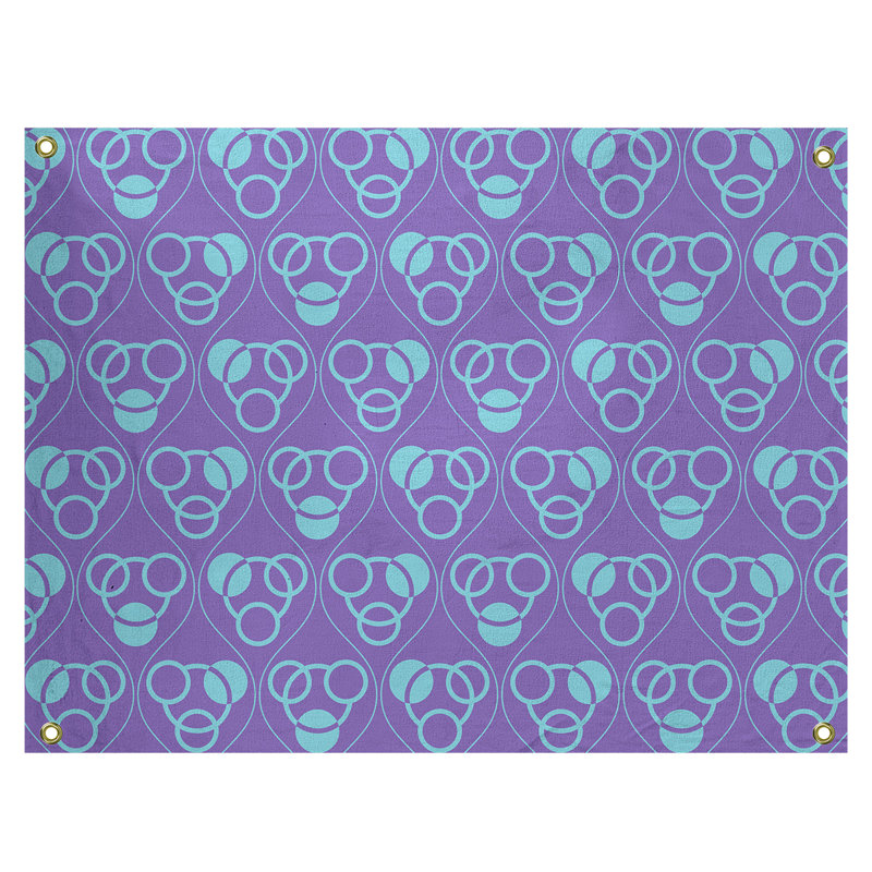 Tapisserie, H 59 po x l 80 po, Mauve / bleu sarcelle