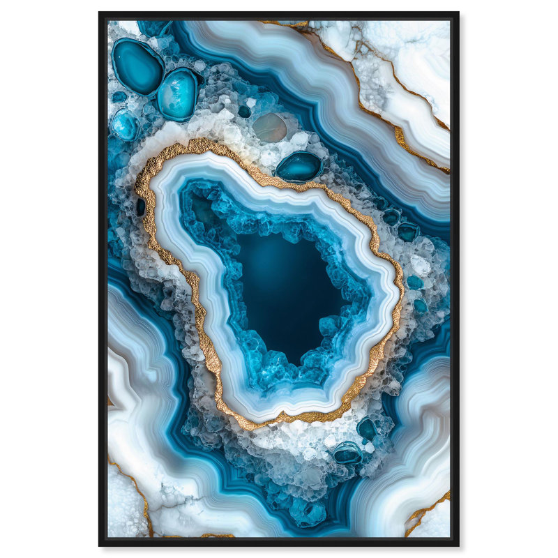 Toile «Godeed Geode Eye I» par Art Remedy, Noir, H 16 po x l 11 po, Cadre flottant
