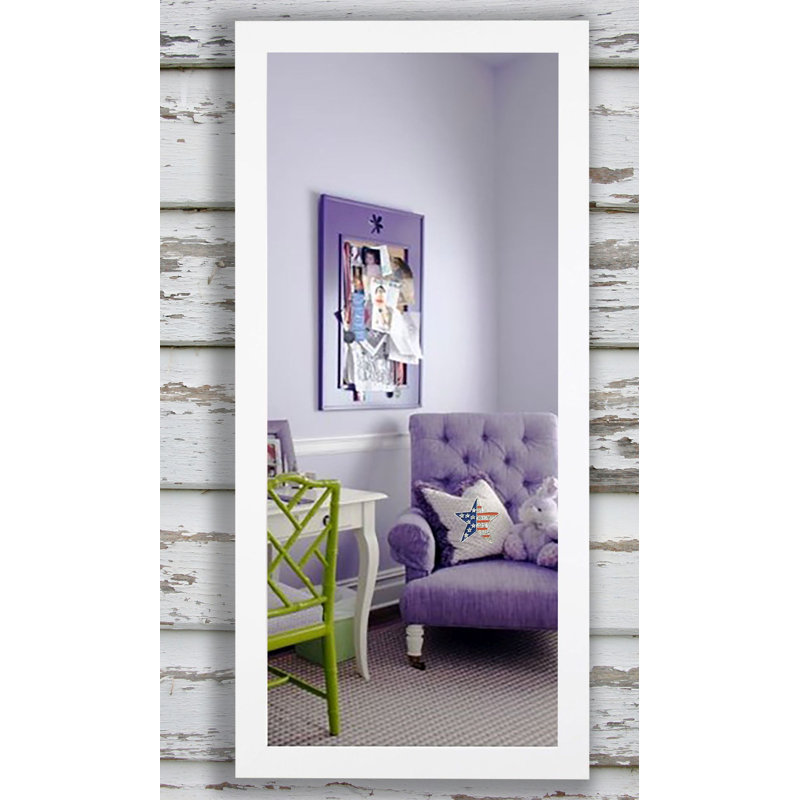 Argjela Wood Flat Mirror, White