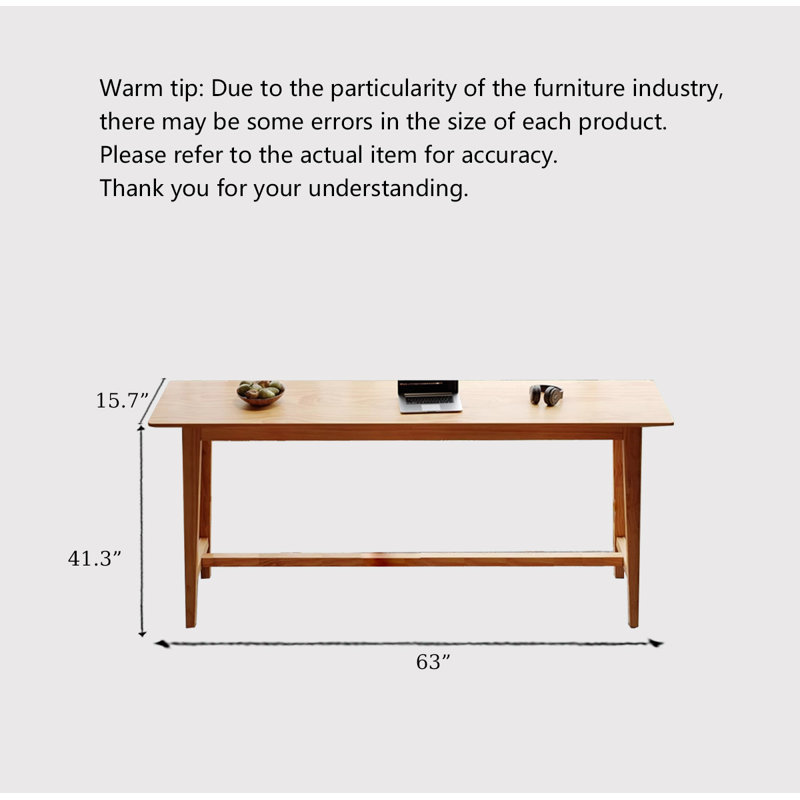 Table de bar Nordic Minimalist, H 41,34 po x L 62,99 po x l 15,75 po