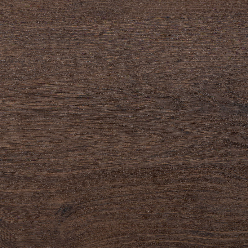 Swansea Metal Base Dining Table, Dark Wood