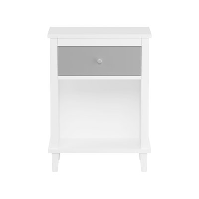 Wooden Nightstand With One Drawer One Shelf For Kids, Adults