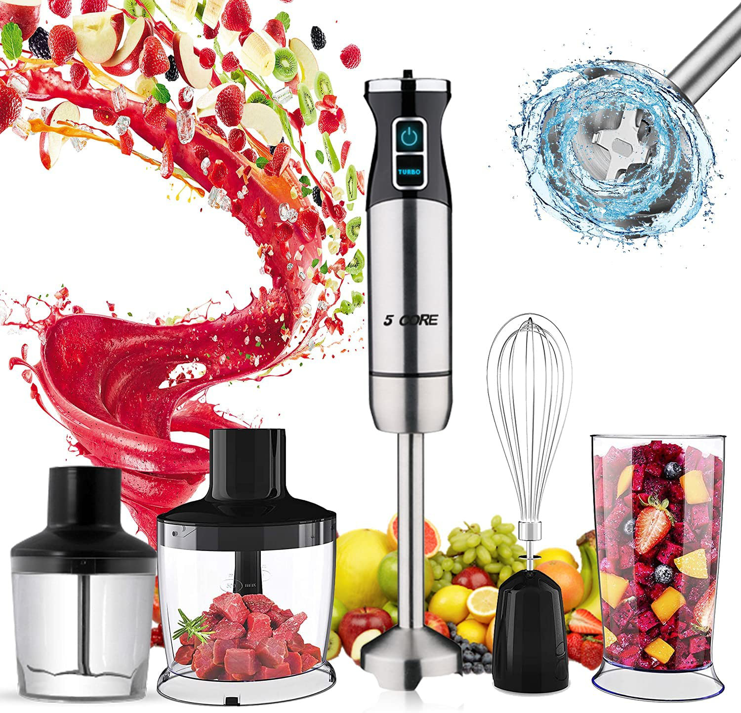 Cuisinart Smart Stick 2-Speed Red Immersion Blender with 3-Cup