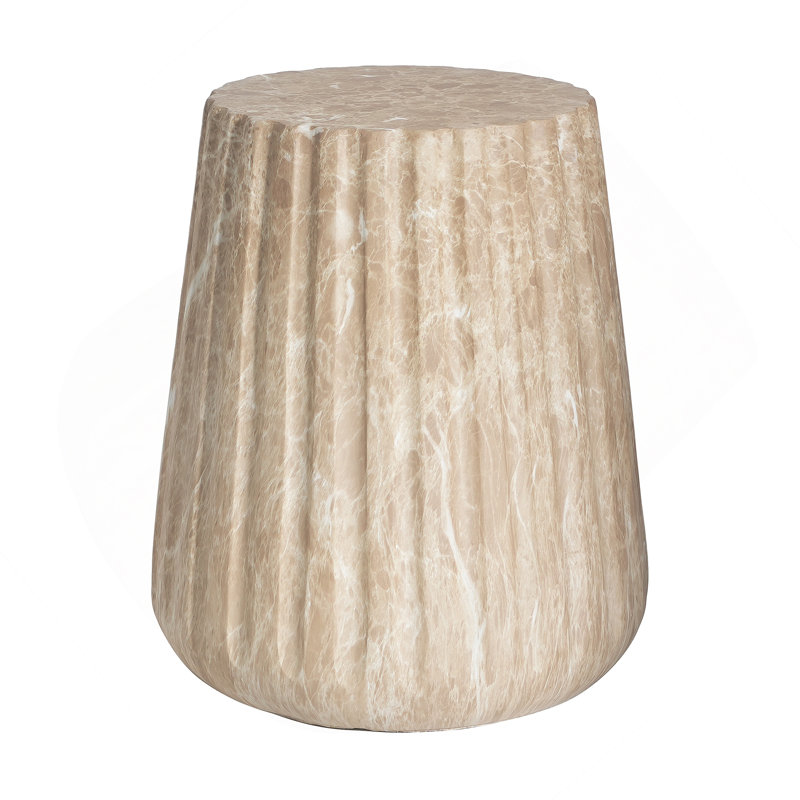 Outdoor Cleme Carved Side Table, Gold, Gold