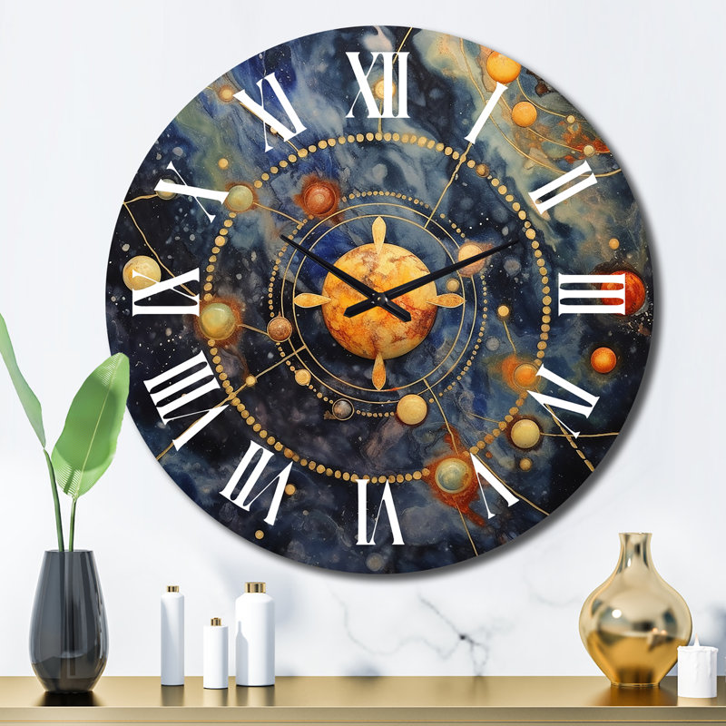Horloge murale bleue et bleue, Grand