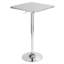 Table de bar réglable avec base à piédestal, plateau en aluminium argent poli, carré, 25,5 x 25,5, sièges 4
