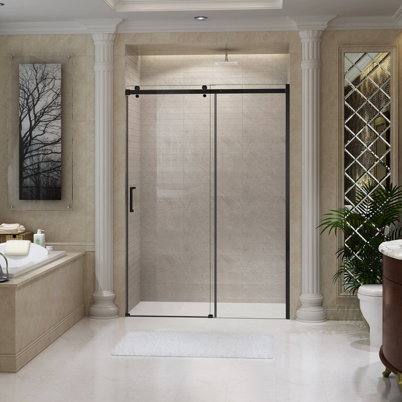 Porte de douche coulissante simple sans cadre 58 po x 78 po Hasper