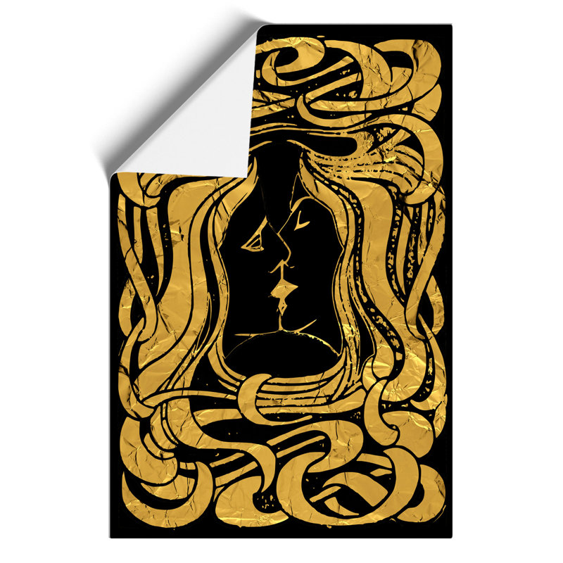 Black Gold Two Lovers - Frameless Print, 30cm H x 21cm W x 0.1cm D