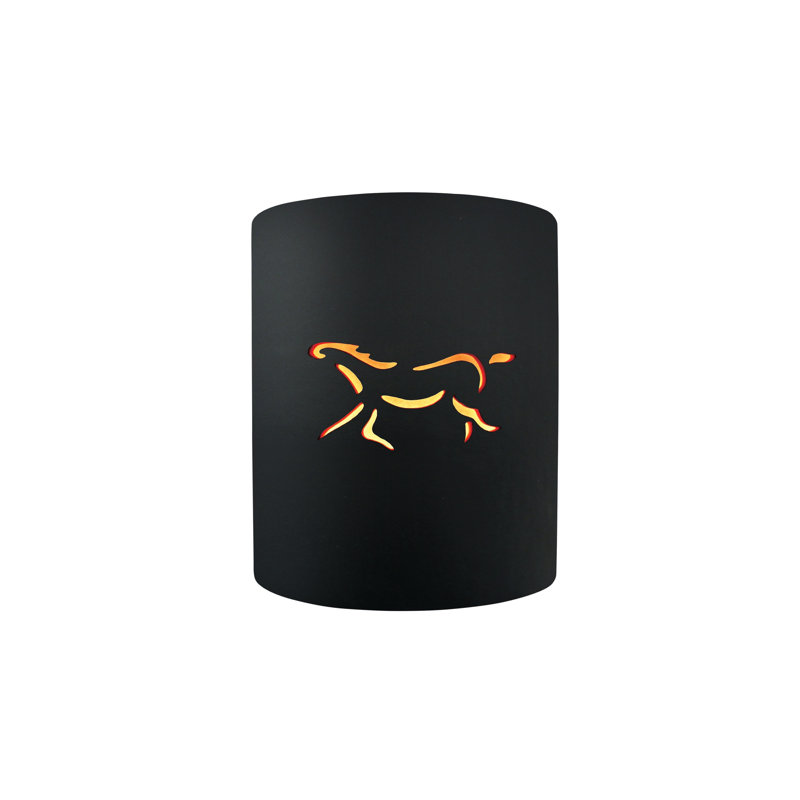 Applique murale d'extérieur 1 lumière Sun Dagger, Noir carbone mat / or champagne