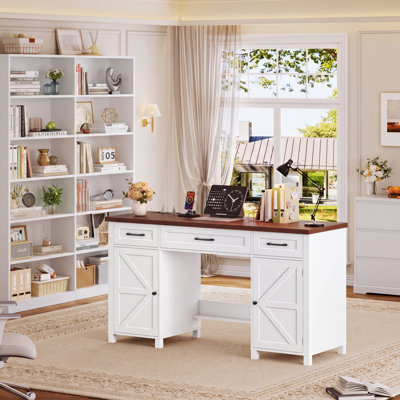 2-Piece Home Office & Bedroom Furniture Set, Matching Desk, Dresser and Bookcase, Wood Storage Suite for Study Room | Tall Storage Bookcase for Home & Office Organization