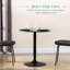 Krishina Round Dining Table with Steel Base, Modern Kitchen Table-68337127