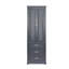 Grande armoire de rangement avec trois tiroirs pour salle de bain / bureau, noir-1506152909