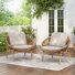 Ciprianna Patio PE Rattan Lounge Chair With Iron Frame & Cushions