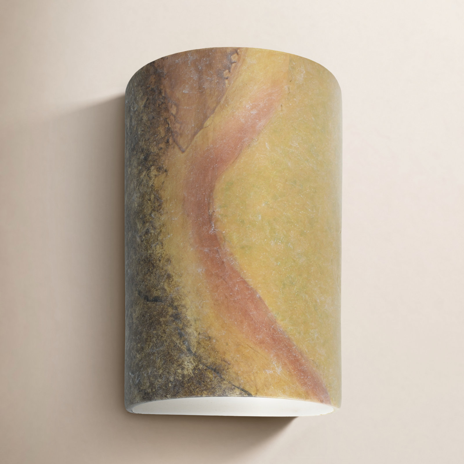 Nomad Ceramic Outdoor Sconce, Harvest Yellow Slate