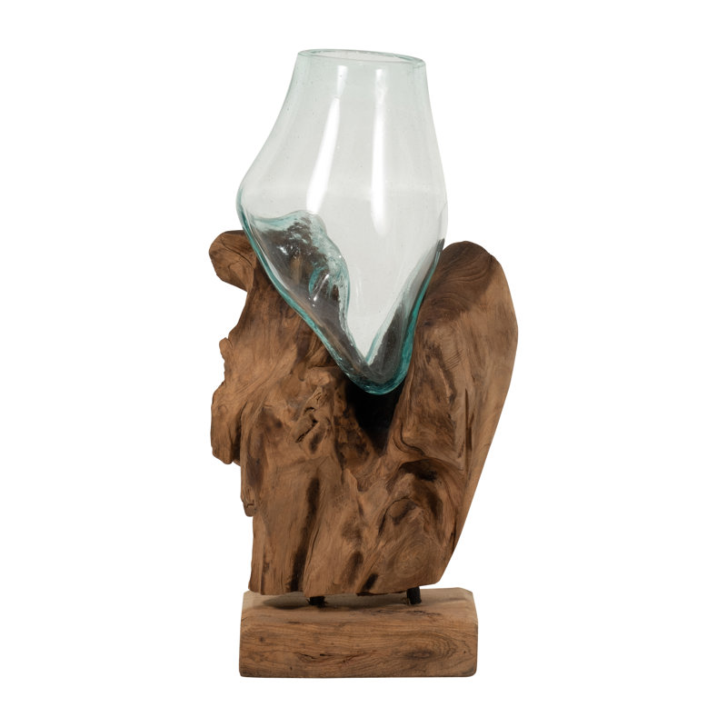Vase en verre Arelli, H 13 po x l 7 po x P 5 po