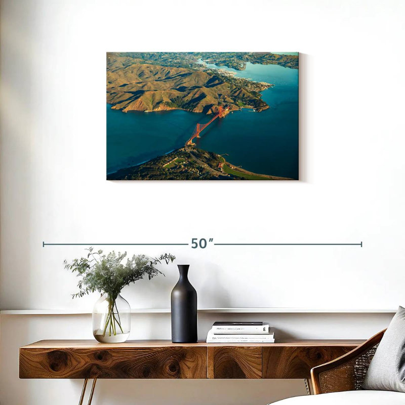 Vue aérienne du Golden Gate Bridge, H 20 po x l 30 po