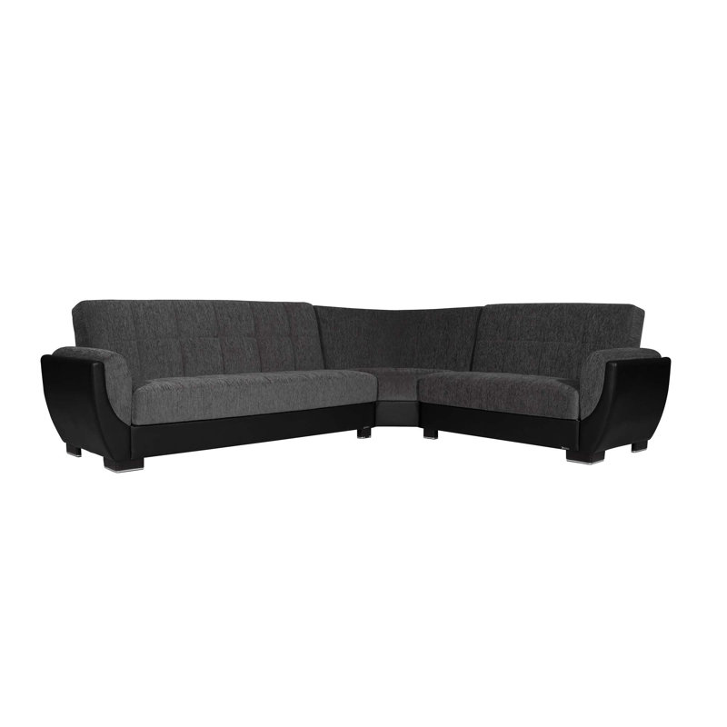 PrimeNest SkyHaven Collection Upholstered Convertible Sectional with Storage