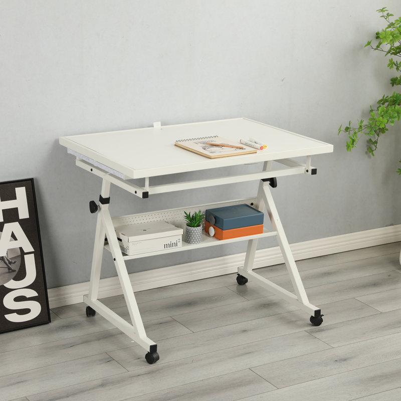 Jigsaw Puzzle Table, Gray/White
