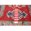 Tapis unique rouge / beige / bleu foncé noué à la main 6 pi 6 po x 9 pi 7 po Astrea