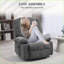 Fauteuil inclinable électrique inclinable avec massage par vibration et amp; Chaleur, fauteuil inclinable en tissu de chenille pour personnes âgées | Gris anthracite | Assemblage rapide