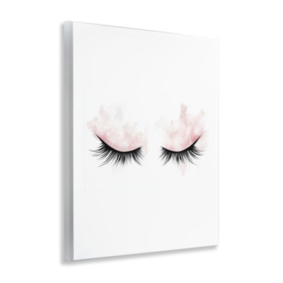 Plaque de maquillage et cils rose pastel, design par Christine Simpson Art