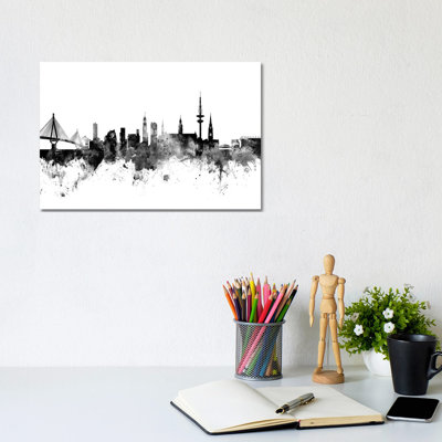 Hamburg, Germany In Black & White by Michael Tompsett - Wrapped Canvas Gallery-Wrapped Canvas Giclée
