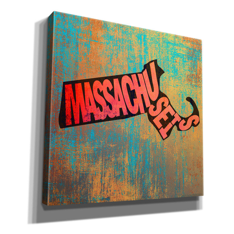 «Massachusetts» par Art Licensing Studio, art mural sur toile, 18 po x 18 po