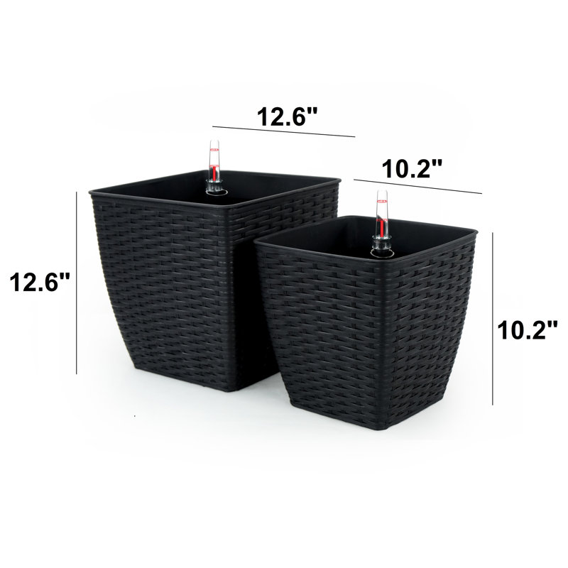 2 Self-Watering Holder - Handmade Thin Square, Keep Plants Regularly, Object Bucket Handcrafted Long-Lasting Plant , Stabilized
